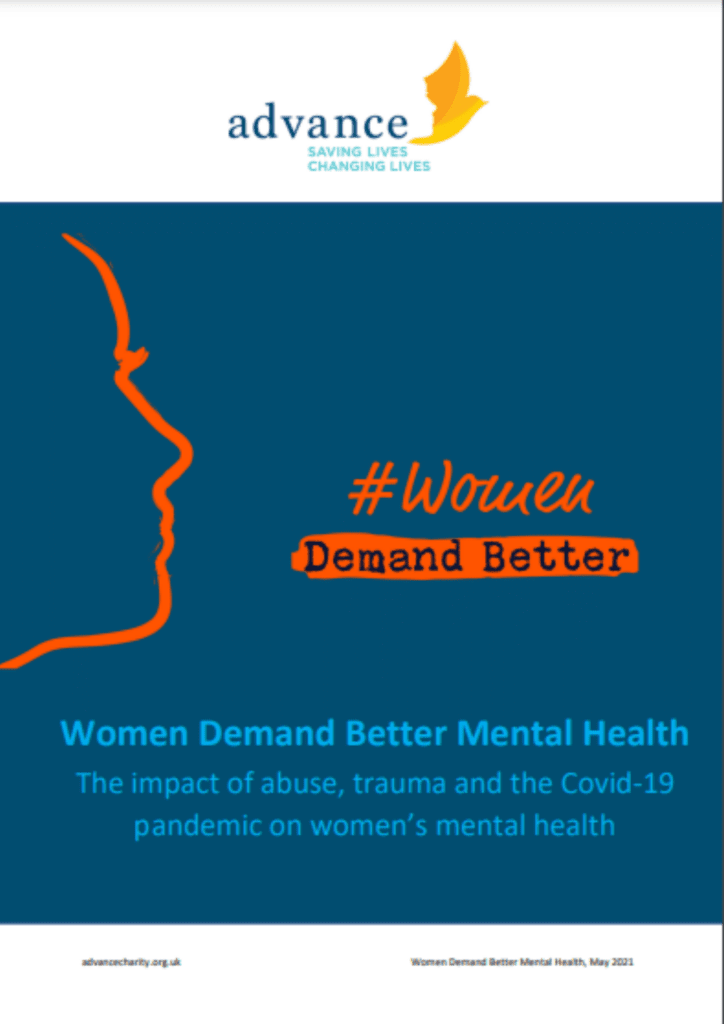 Front Cover of Advance report, 'Women Demand Better Mental Health'