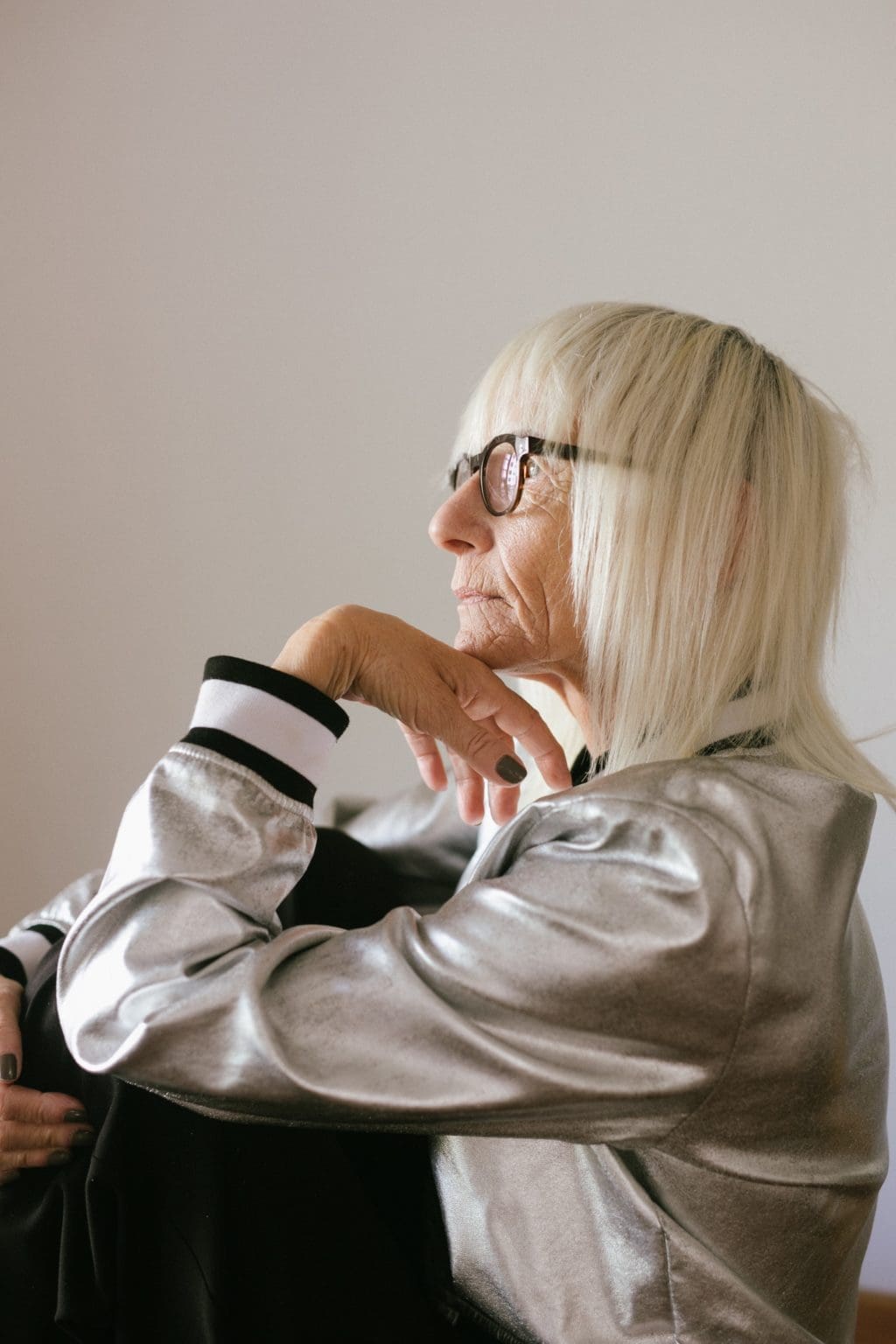 Older Blond Woman with glasses