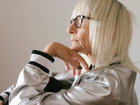 Older Blond Woman with glasses